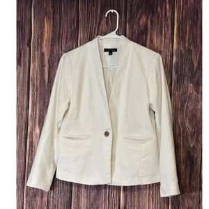 Ann Taylor Cream Blazer with Single Button